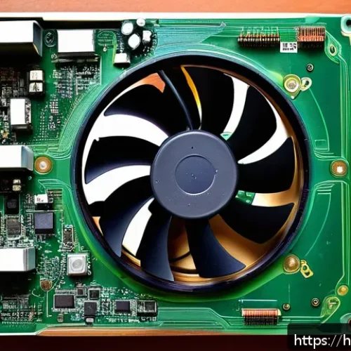 Home 17 컴퓨터 부품 청소 팁 - A detailed close-up of a computer's internal components showing accumulated dust on the cooling fan ...